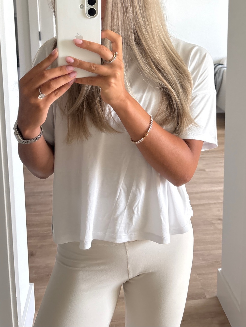 90 Degree By Reflex White Relaxed Short Sleeve Tee